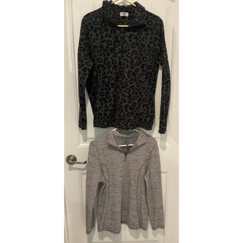 EUC Old Navy/Cabela’s Women’s Fleece 1/4 Zip Pullover Lot Of 2 Gray M/L